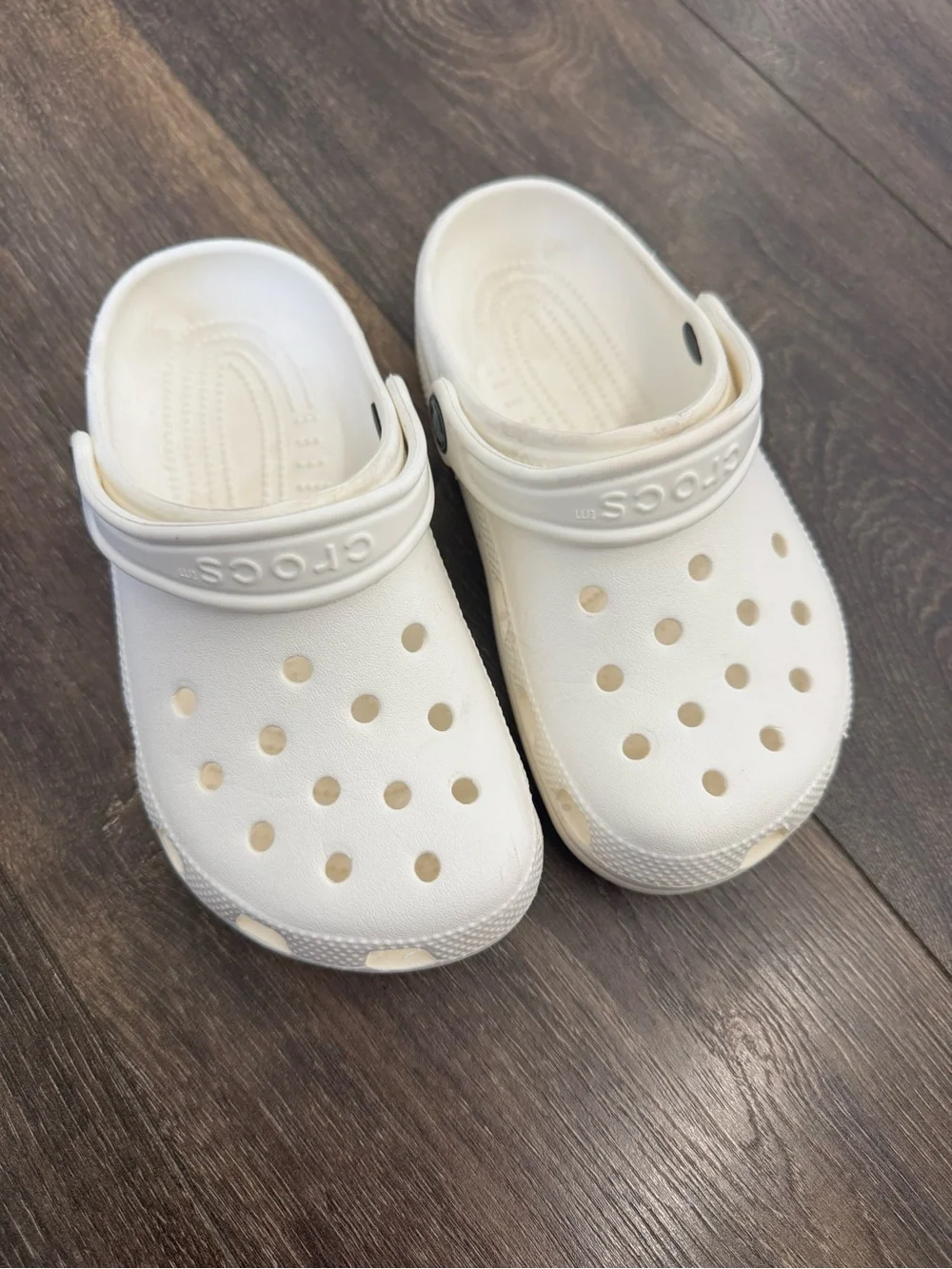 Crocs Kids Classic Clog White Size J1 Little Kid Shoes EUC!